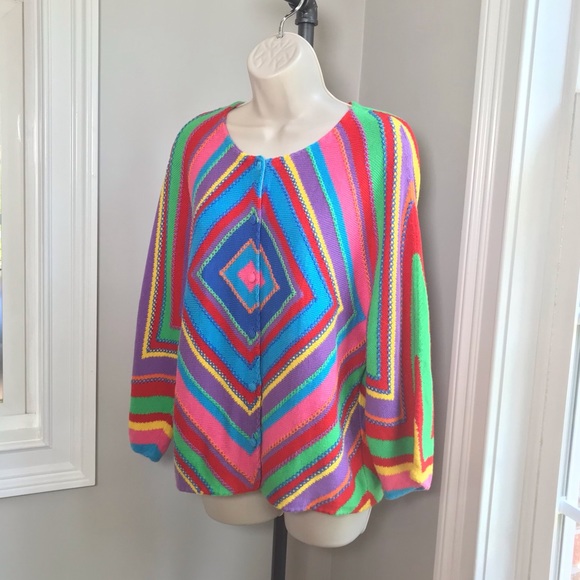 Michael Simon Retro Rainbow Cardigan - Large - Picture 4 of 7